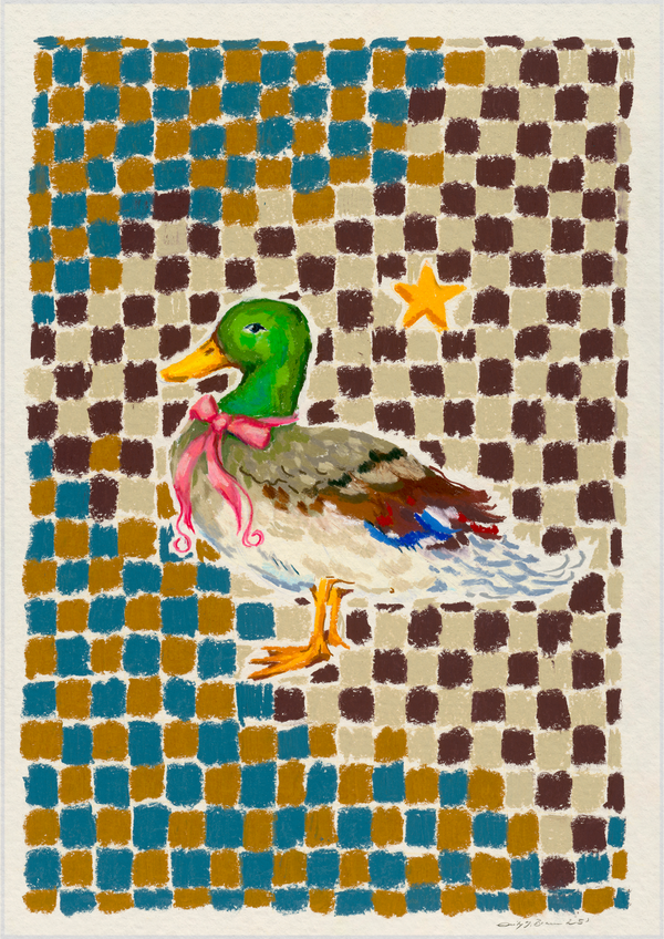 Duck on gingham